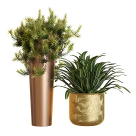 Mid century modern planter with gold